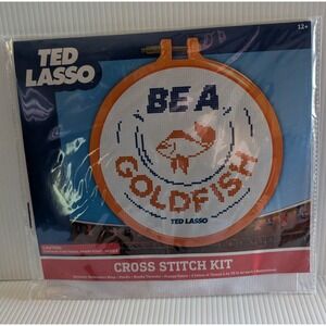 Ted Lasso Stamped Cross Stitch Kit BE A GOLDFISH with Hoop - Warner Bros.